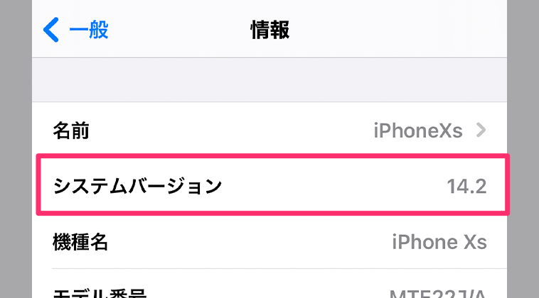 iOSバージョン14.2